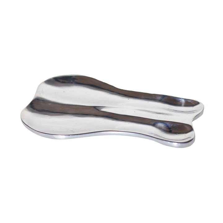 2-in-1-Löffelablage aus Zinn, silberfarbener Spatelhalter für den Großhandel von BLISSARA