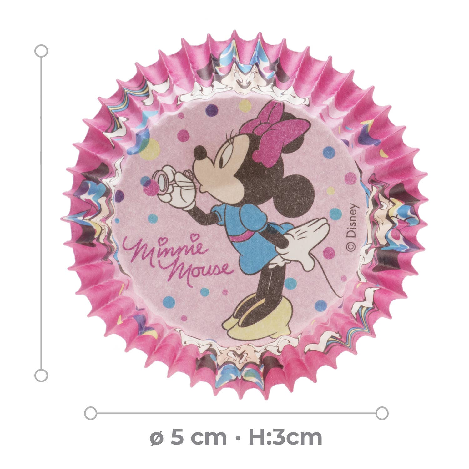 dekora - Wholesale Cupcake/Muffin Liner - BLISTER PACK OF 25 CUPCAKE MINNIE CAPSULES Ø 5CM H 3CM2
