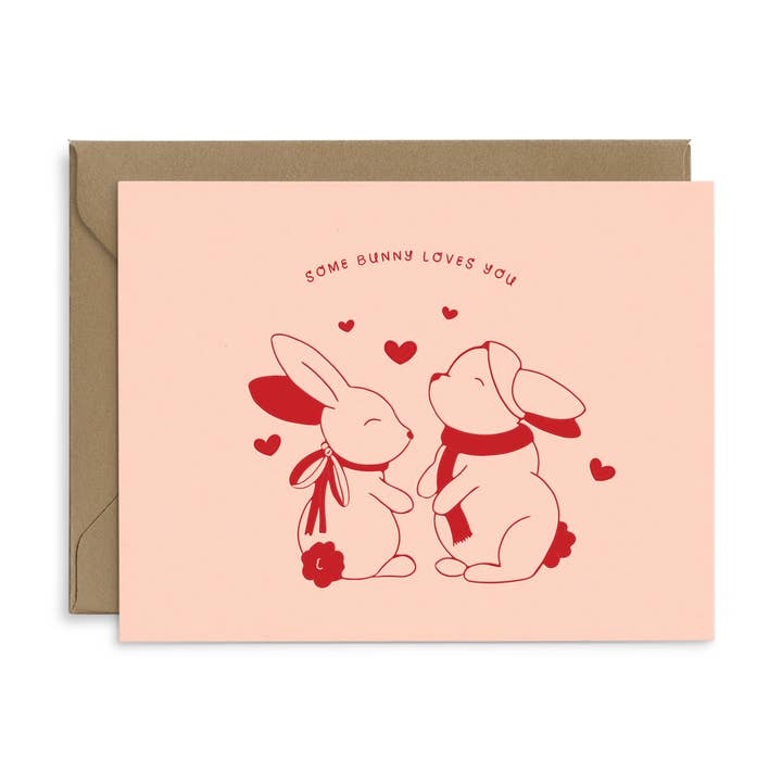 Ruff House Print Shop - Wholesale Valentine's Day Card - Some Bunny Valentine's Day Greeting Card
