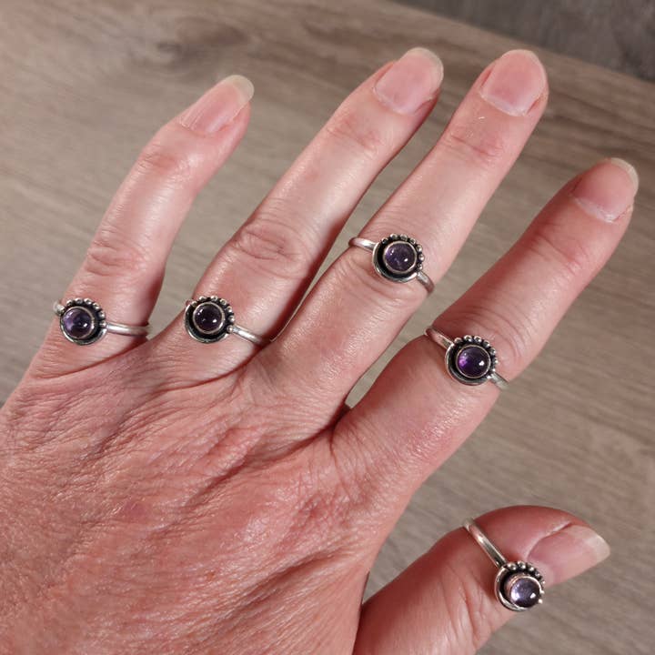 Gemstone Rings in Pot Metal – Simple Assorted Styles by Size for wholesale by Keystone Crystals