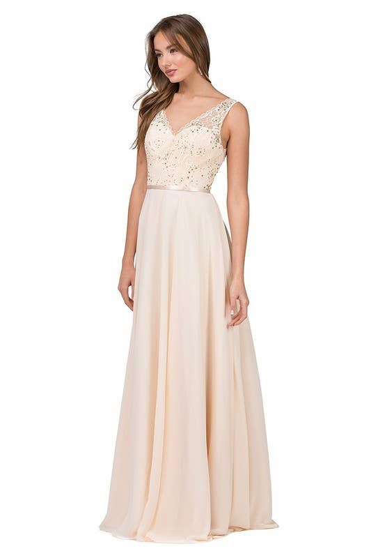 Dancing Queen Dress - Wholesale Gown - Women's - Lace Bodice Chiffon A-Line Evening Gow2