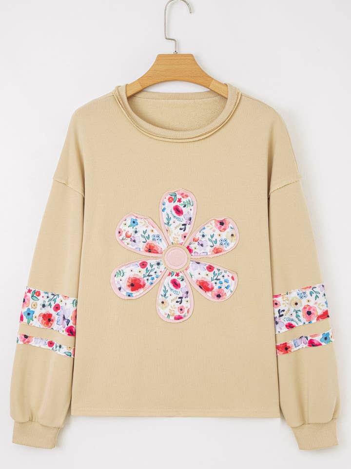 FASHION BLVD - Wholesale Sweatshirt - Women's - FB Floral Patchwork Long Sleeve Sweatshirt11