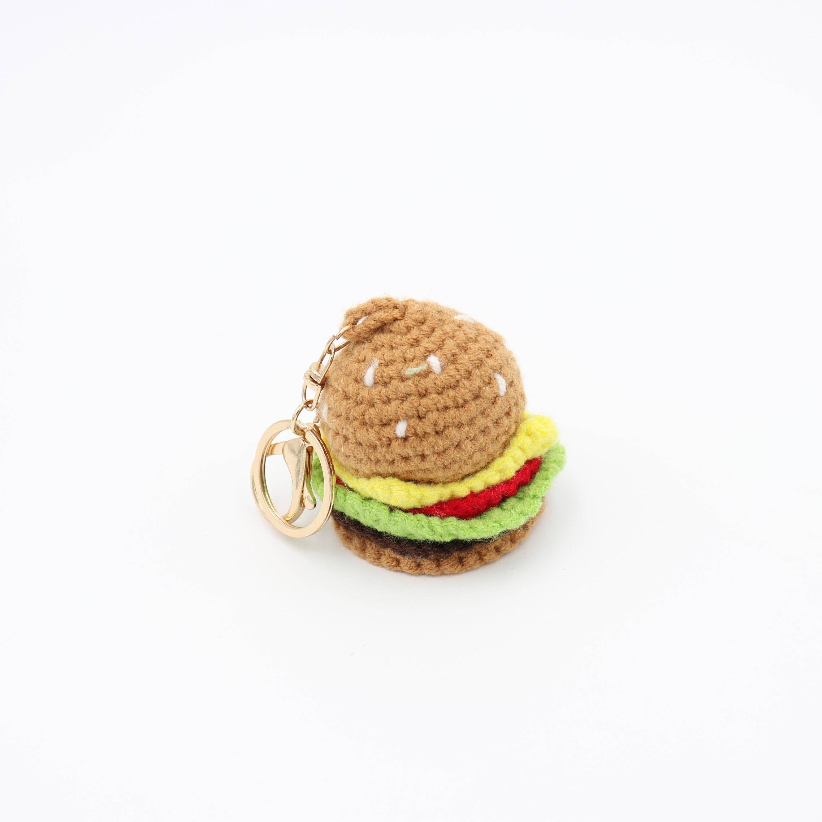 Sparkle Being - Wholesale Keychain - Unisex - Bun Intended: Quirky Knitted Hamburger Keychain3