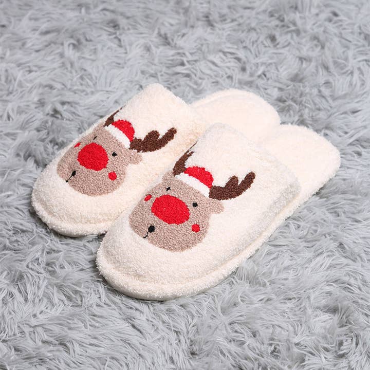 RUDOLPH Luxury Soft Christmas Theme Slippers for wholesale on Faire3