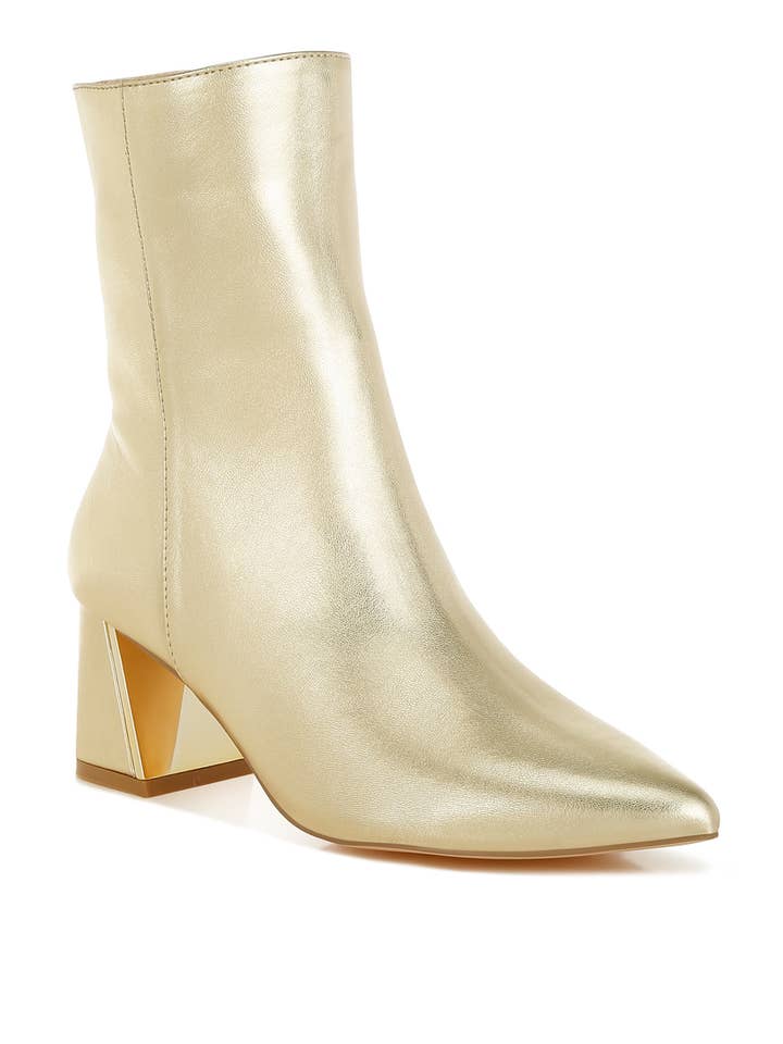 Rag Company - Wholesale Booties - Women's - Kaira Metallic Accent Heel High Ankle Boots10