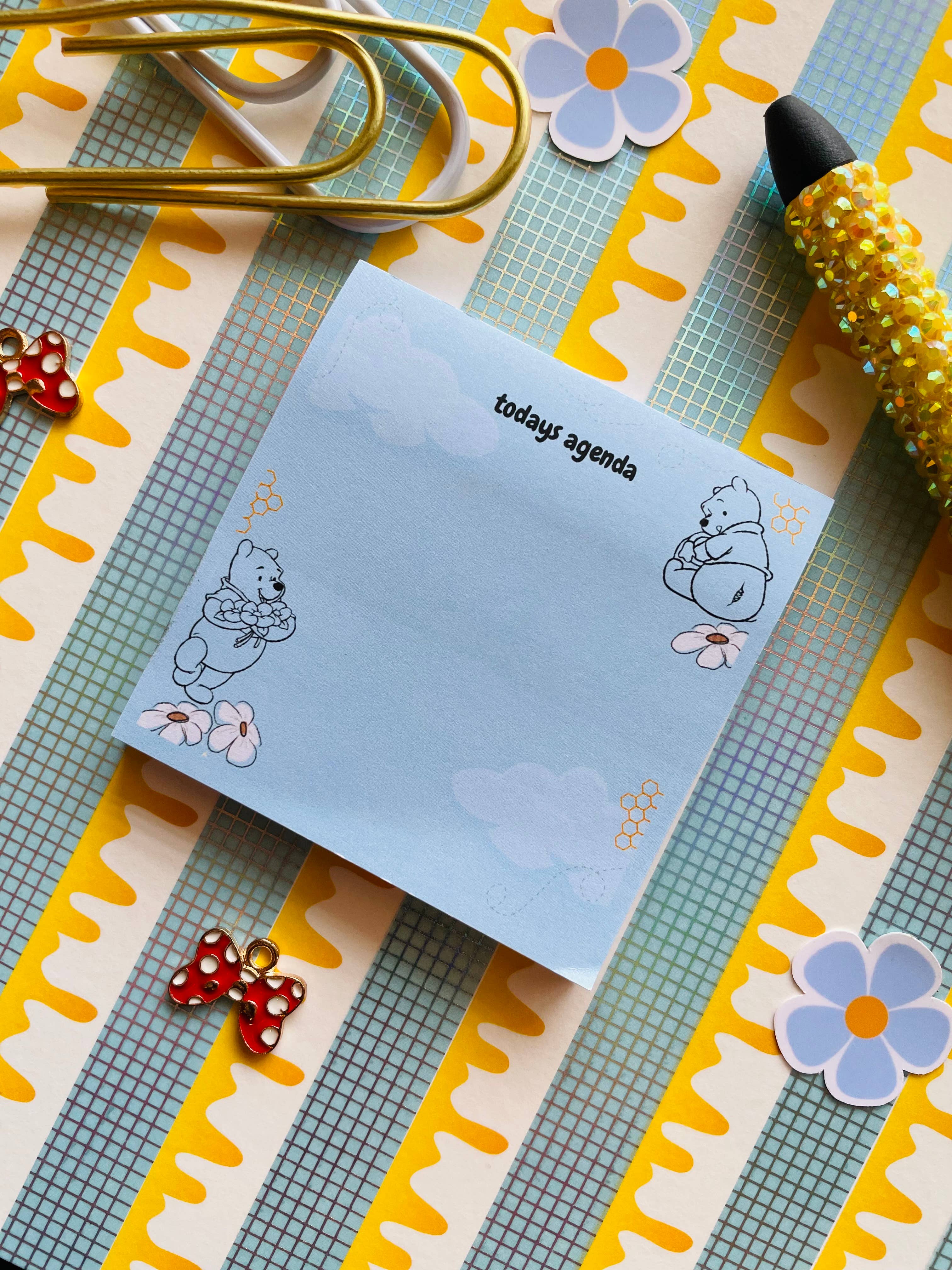 Light Bright Creations - Wholesale Sticky Notes - Yellow Bear Cute Fun 3x3 Sticky Note1