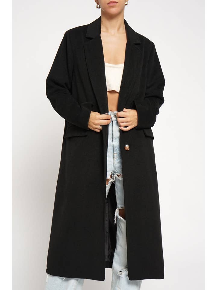 Manteau long classique en laine pour la vente par Sans Souci