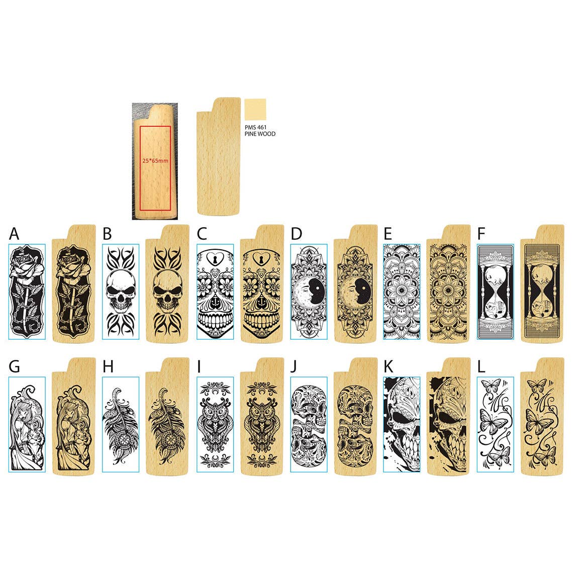 Novelty Brands - Wholesale Lighter - Smokezilla Wooden Lighter Case Assortment - 12/Display4