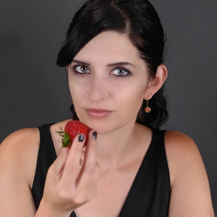 KBD Studio - Vente Boucles d'oreilles pendantes - Boucles d'oreilles en forme de petit champignon magique enchanté
