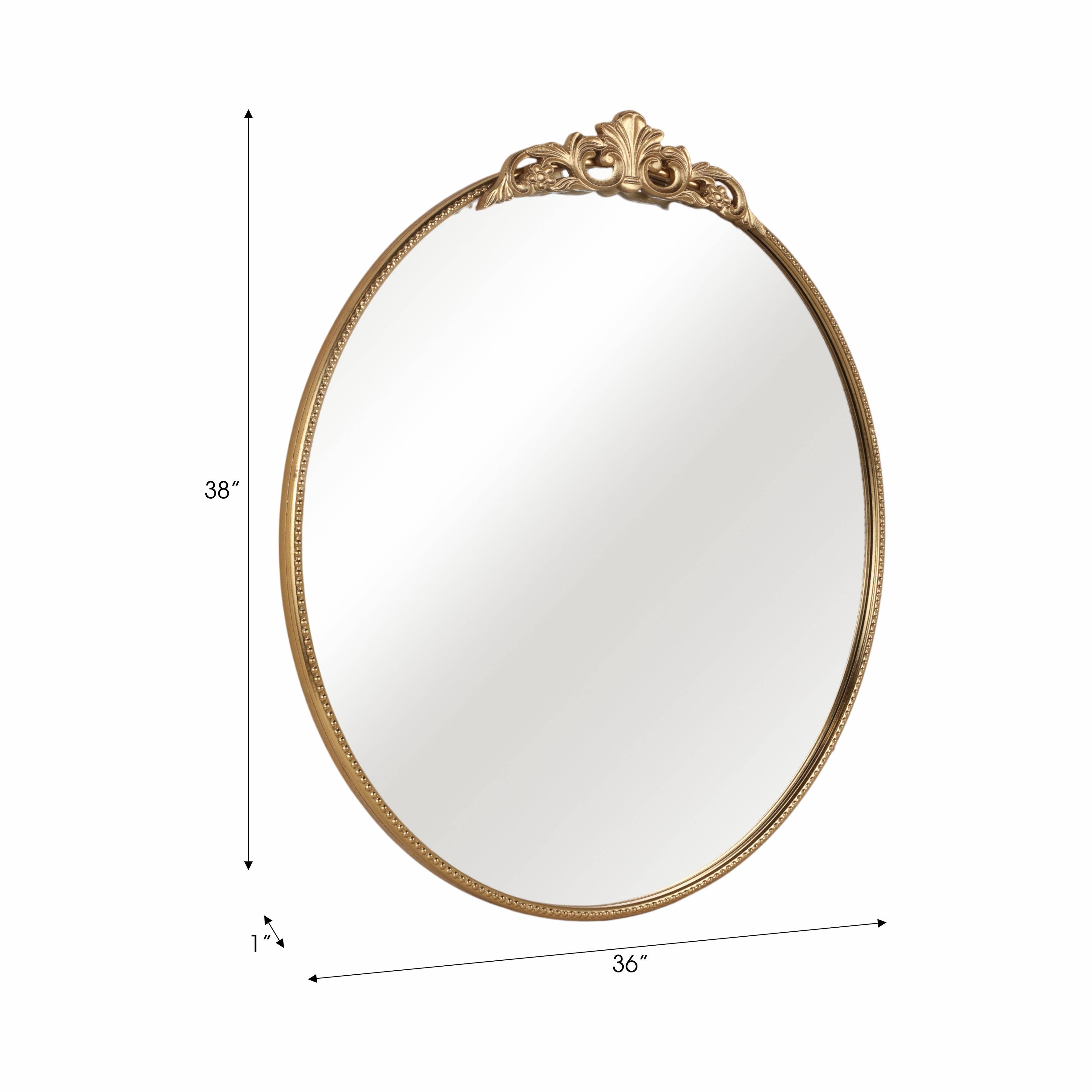 Sagebrook Home - Wholesale Wall Mirror - Metal Fleur Applique Round Wall Mirror - Gold, 38 in.1