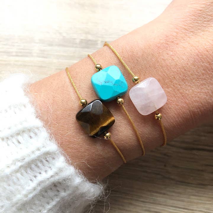 YSIE – Großhandel Perlenarmband – Mia quadratisches Natursteinarmband9