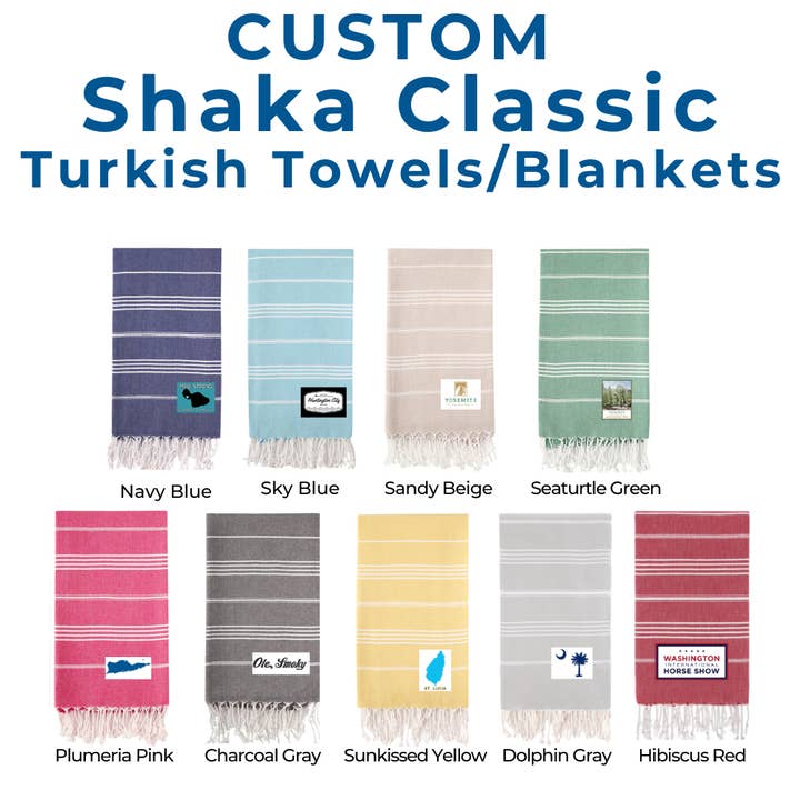 Op maat gemaakte Shaka Classic luxe Turkse handdoeken voor wholesale door Shaka Love
