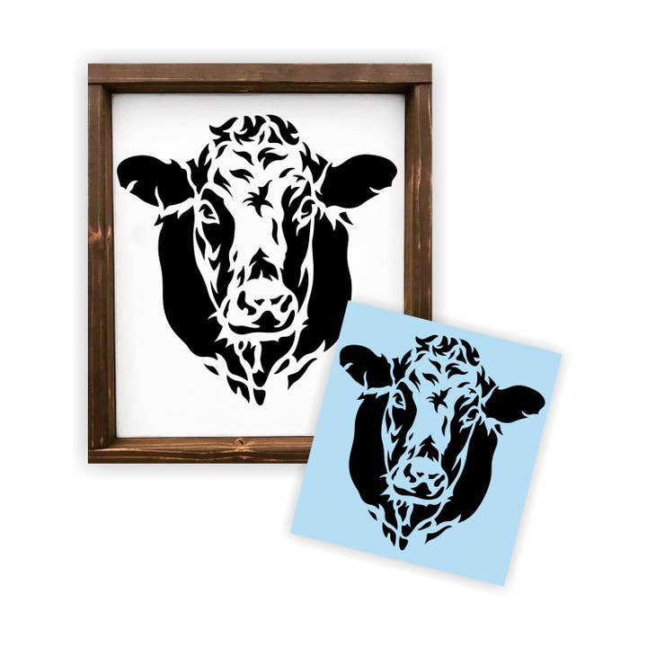 Cow Face Head Stencil for wholesale by Barn Star Painting
