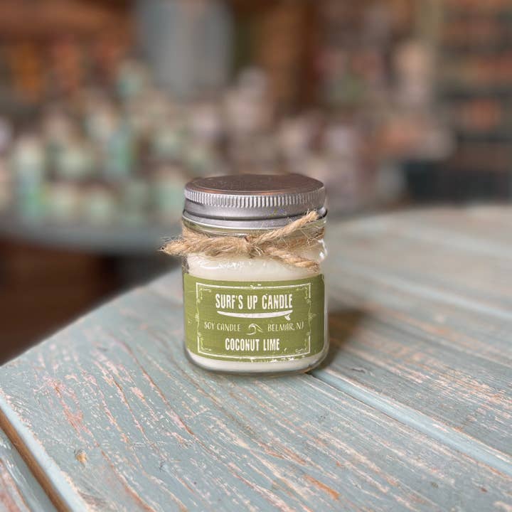 Surfs Up Candle - Wholesale Jar/Filled Candle - Coconut Lime Mason Jar Candle - Original Collection1