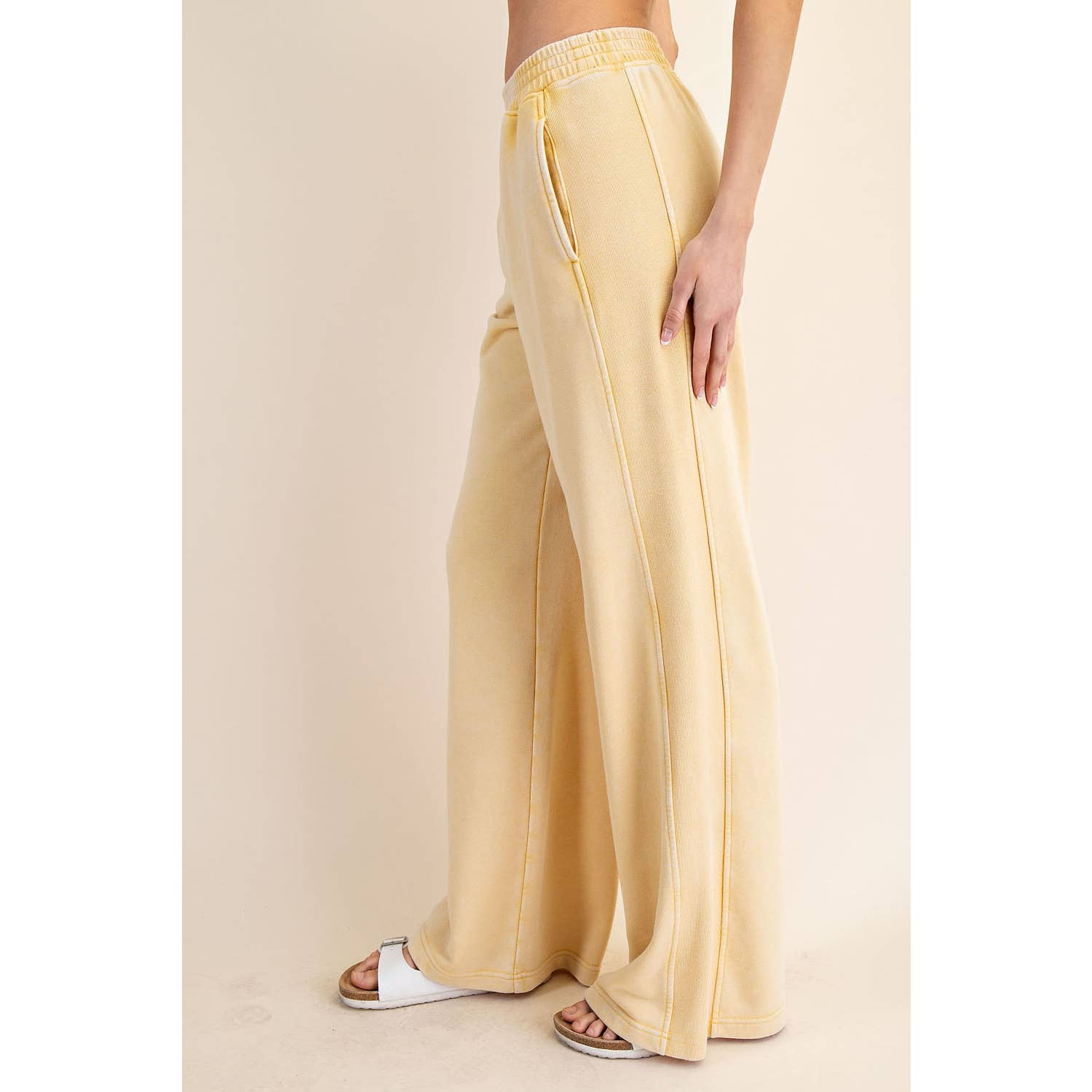 Rae Mode - Vente Pantalon – femme - PANTALON LARGE CÔTÉ CÔTELÉ LAVÉ MINÉRAL1