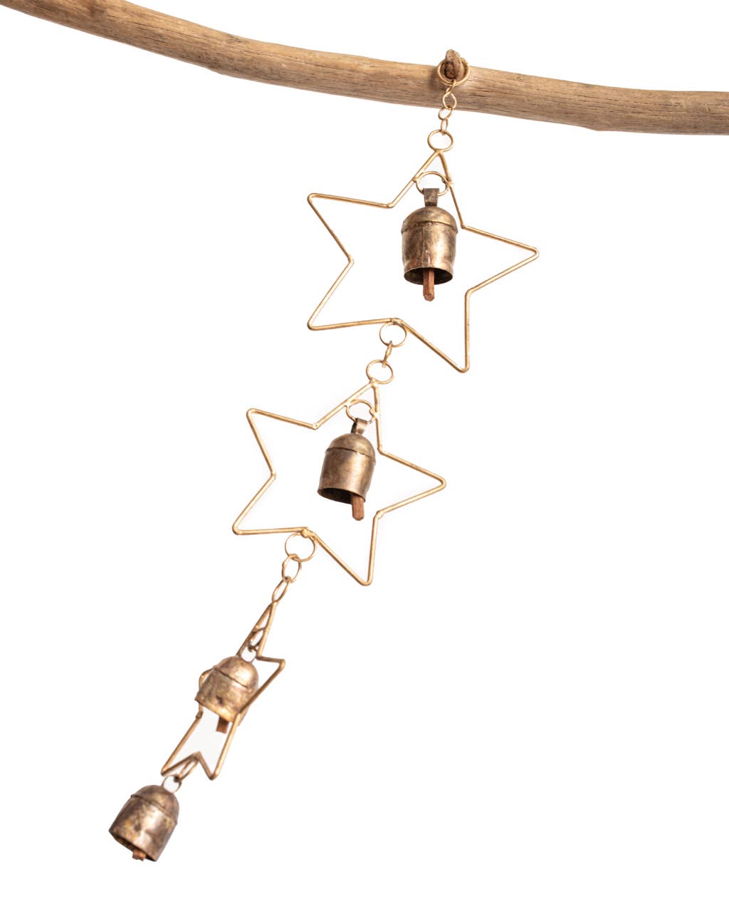 Indika - Vendita all'ingrosso Campanelle a vento - Tre Stelle Campana, Campana a Vento da Giardino in Bronzo Accordata a Mano India1