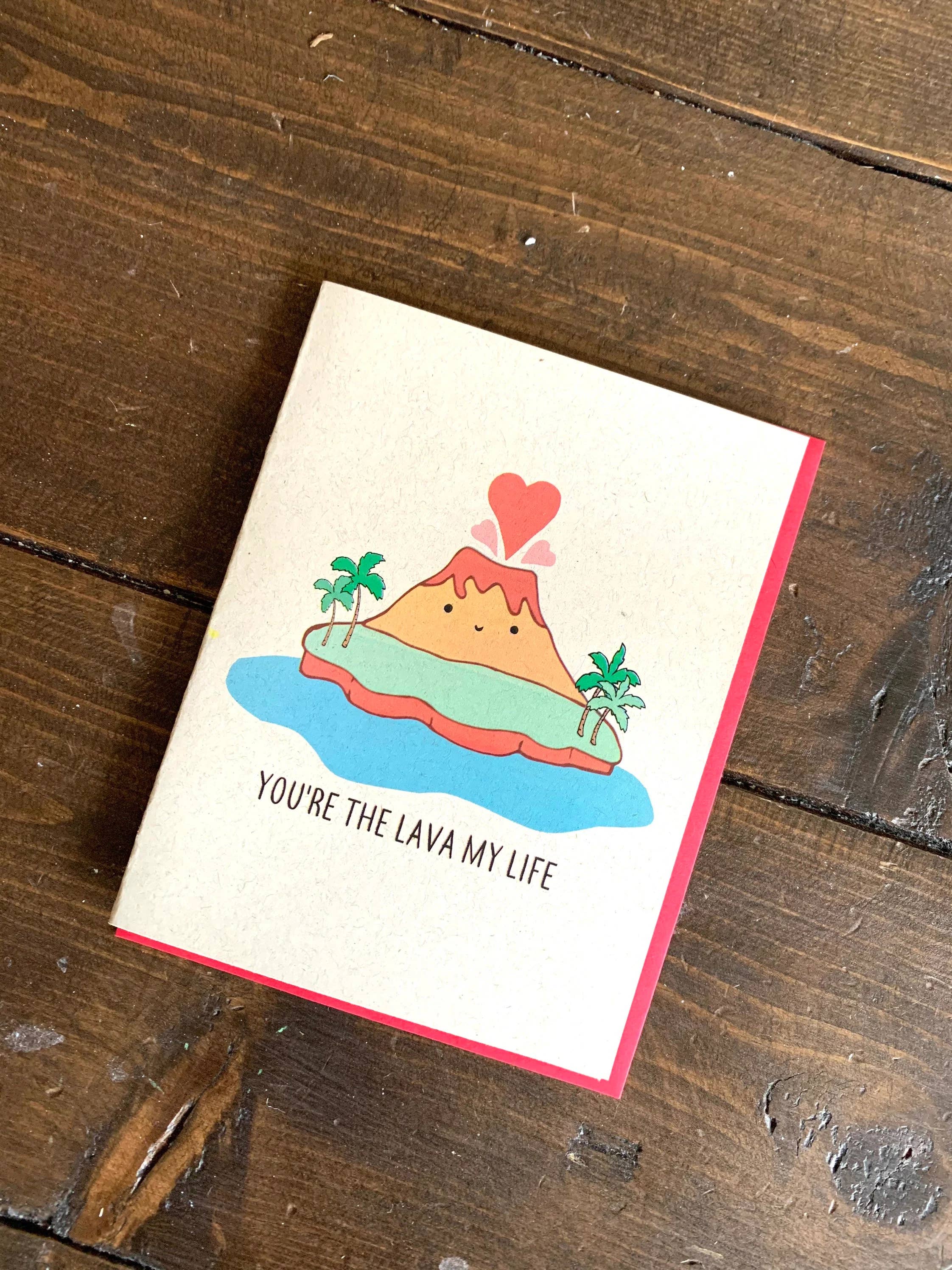 Papermain - Wholesale Valentine's Day Card - Lava My Life Volcano Card - Hawaiian Valentines, Hawaii Love Card3
