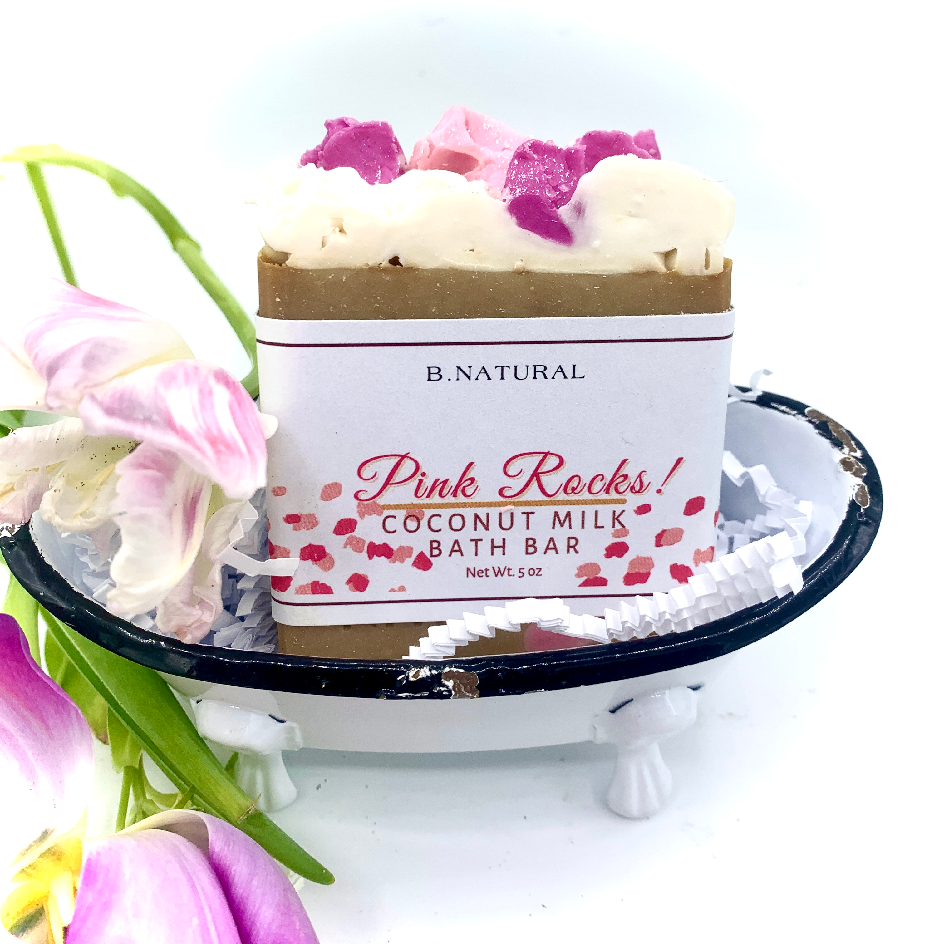 B.NATURAL - Wholesale Bar Soap - Pink Rocks | Designer Bath Bar1