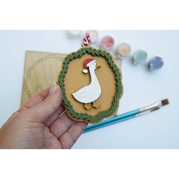 Retro Ranch Creations Wholesale - Wholesale DIY Craft Kit - Goose Ornament DIY Paint Kit | Punch Out | Activity