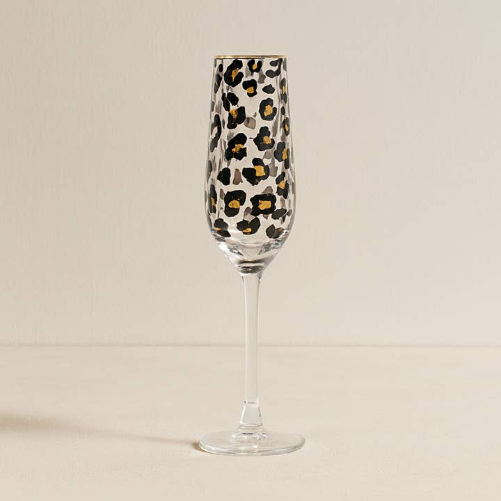 CONJUNTO DE 4 FLUTES LEOPARDO
18CL EM VIDRO por atacado de Novastyl