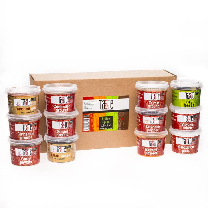 Collection indienne 12 épices | Coffret cadeau | Épices, assaisonnements pour la vente par Taste Gourmet Spice Co