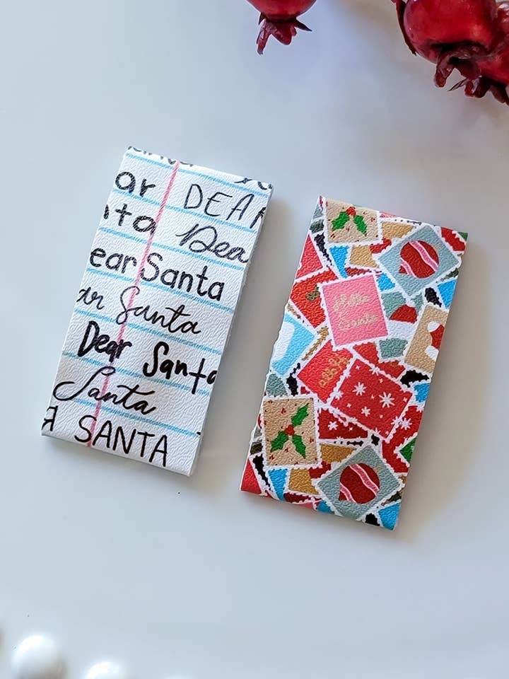 Coppia di fermagli rettangolari da 5,1 cm a forma di caro Babbo Natale per la vendita all'ingrosso da parte di Dainty Delights Creations