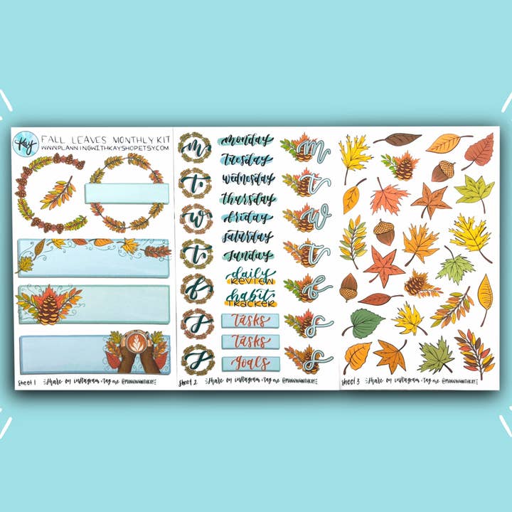 Månedligt sæt: Efterårsblade for engroshandel hos Planning With Kay