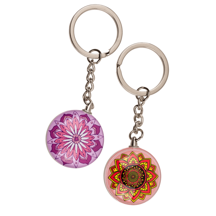 Out of the blue KG - Wholesale Keychain - Unisex - Double sided metal keyring, Mandala,1