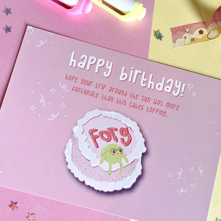 Frog Card | Happy Birthday | Birthday Card | Froggy Card | for wholesale by BubblesArtCraft