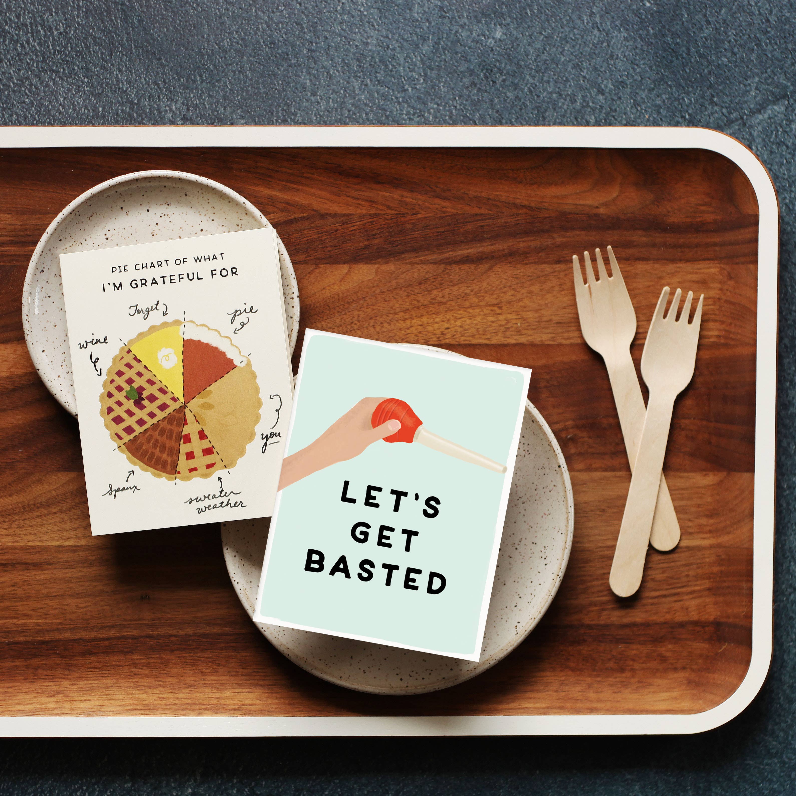 Slightly Stationery - Wholesale Thanksgiving Card - Basted | Funny Thanksgiving Card | Let's Get Basted Card2