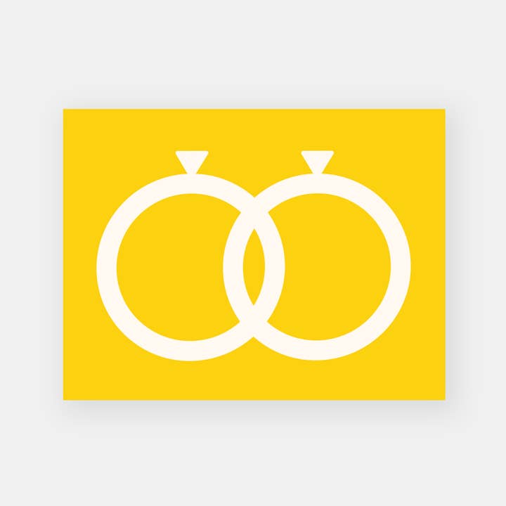 Cartão de casamento de dois anéis (amarelo) por atacado de paper&stuff