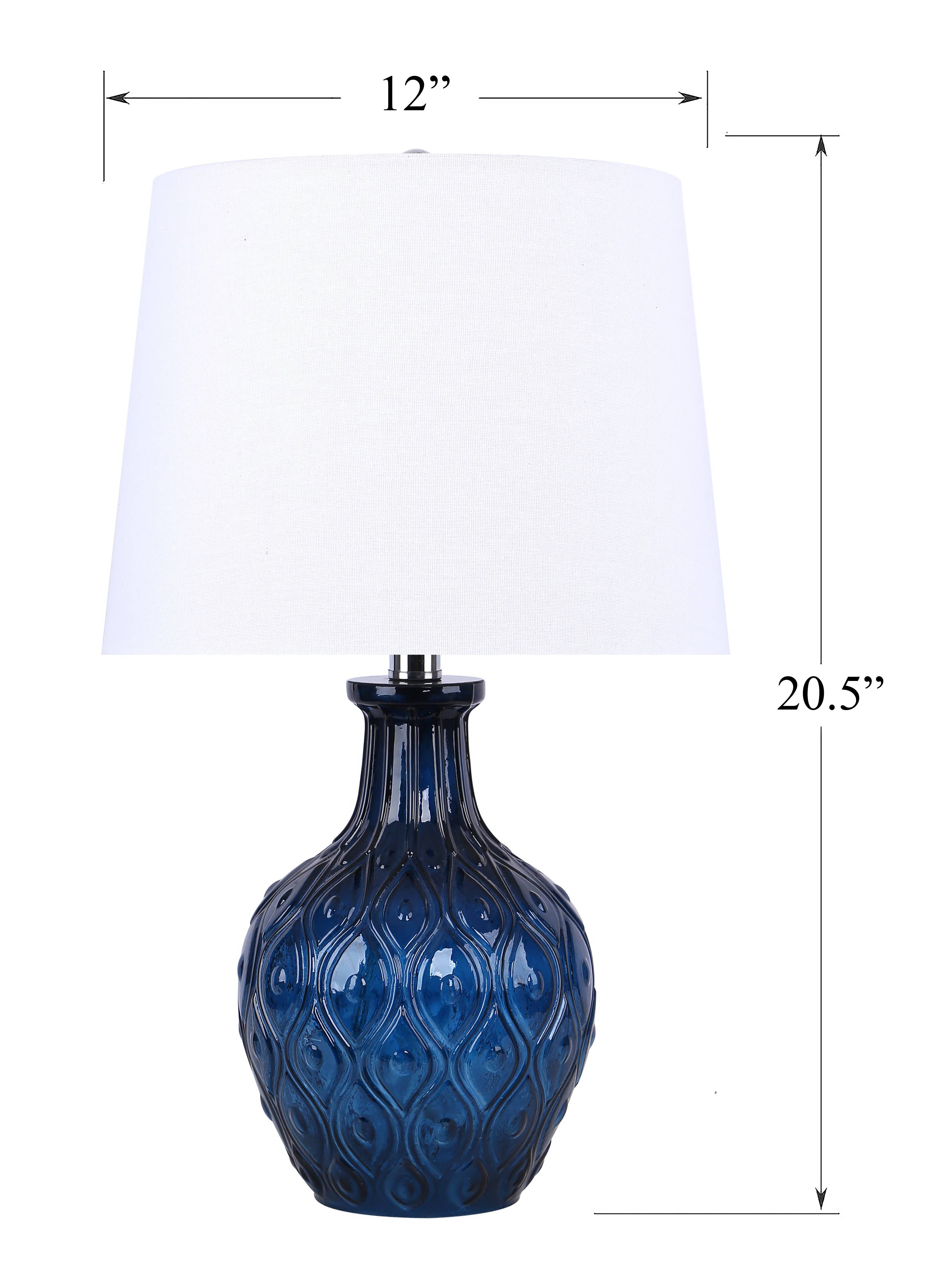 LumiSource and Grandview Gallery - Wholesale Accent/Desk Lamp - 20.5" Glass Table Lamp w/ Patterned Base & Linen Shade (2PK)4