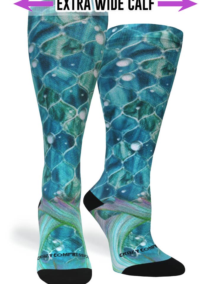 360 Mermaid Mosaic (EXTRA WIDE CALF) for wholesale by Crazy Compression