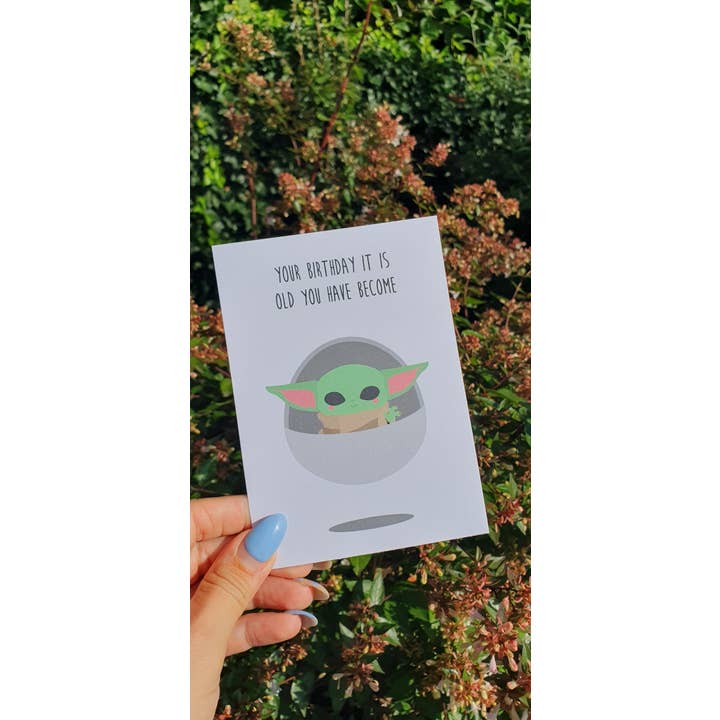 Studio Inktvis – wholesale Birthday card – Star wars baby yoda Postcard2