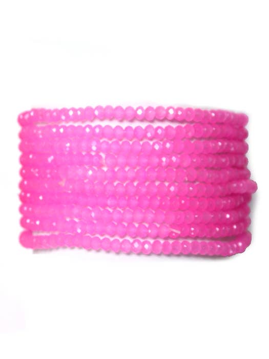 JOIA ACCESSORIES - Wholesale Beaded Bracelet - GLASS BEAD STRETCH MULTI BRACELET, SB 79380