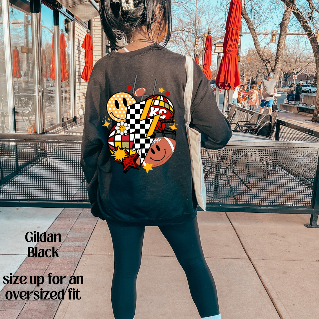 XO, Hannah - Wholesale Graphic Sweatshirt - Women's - Retro Kansas City Front & Back3