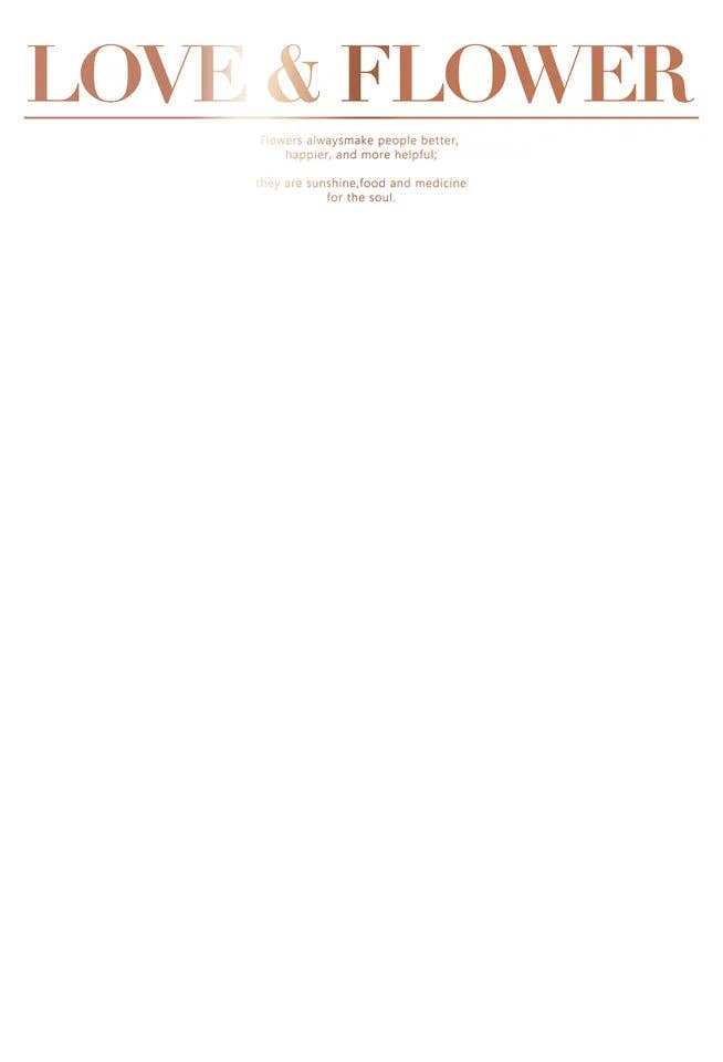 Elegant Design Supply - Wholesale Flat Wrap - Love and Flower Gold Foil Waterproof Flower Wrapping Paper (10 sheets/bag)15