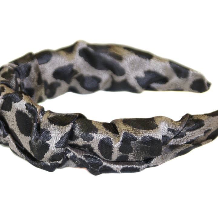 Animal Luxe Ruched Alice Band - Grey/Black - HAB247 for wholesale by Hepburn & Co.