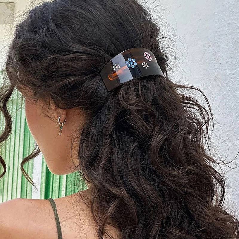 LadyJuneAccessories - Wholesale Barrette - Women's - Tortoise Shell Crystal Barrettes – Retro Hair Clip10