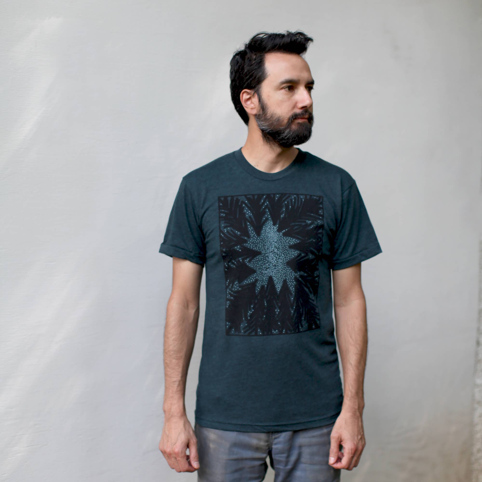 Blackbird Supply Co. - Wholesale Screen Printed T-Shirt - Men's - Milky Way Galaxy Mens Graphic Tee Black Aqua Made in the USA3