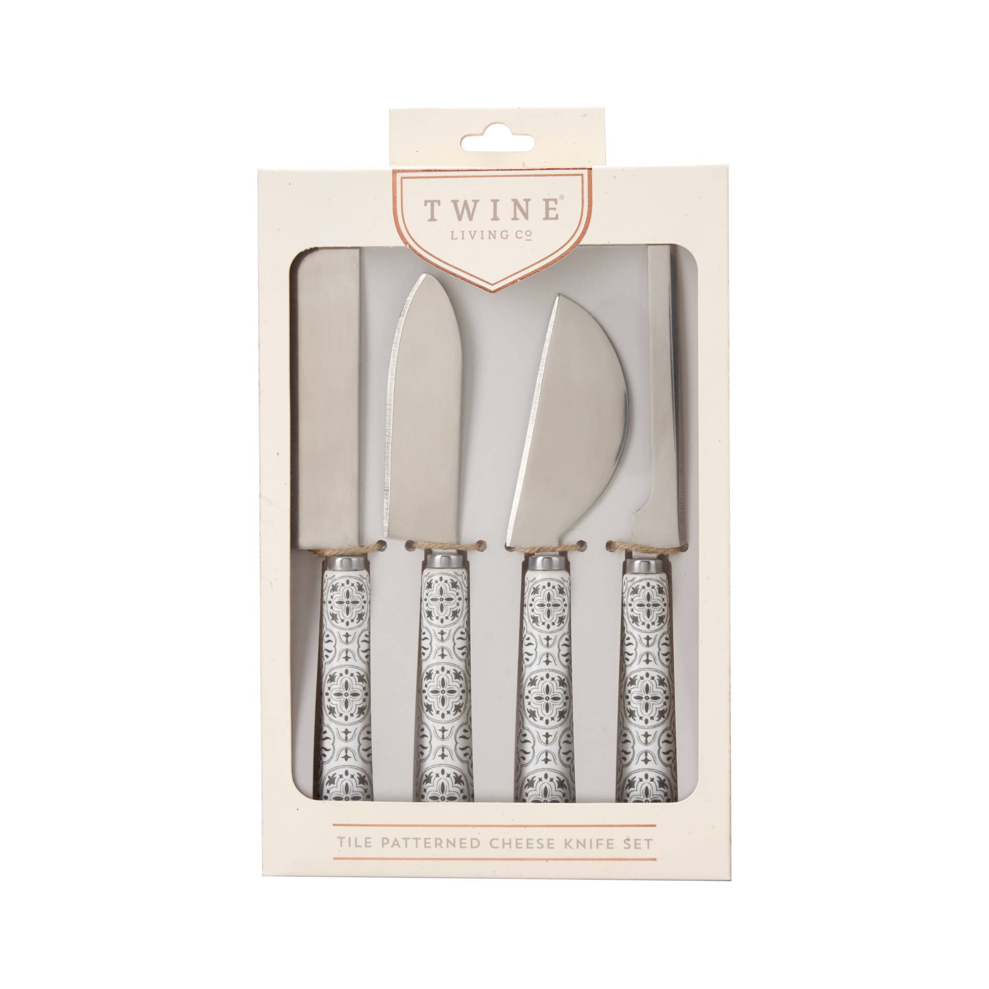 Twine - Wholesale Cheese Spreader - Stainless Steel and Ceramic Tile Cheese Knives Set of 41