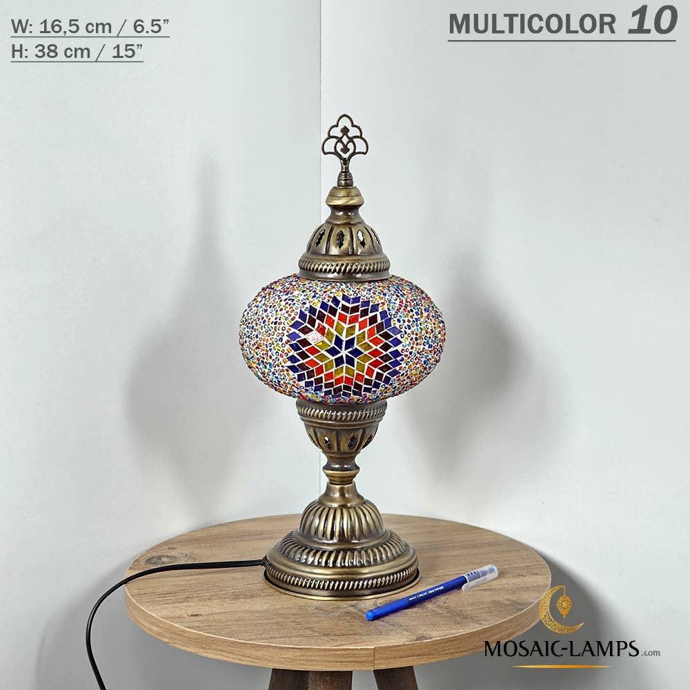 Mosaic Lamps - Vendita all'ingrosso Lampada da scrivania/d'accento - Lampada da tavolo grande a globo con mosaico turco, Marrakec, oltre 10 colori52