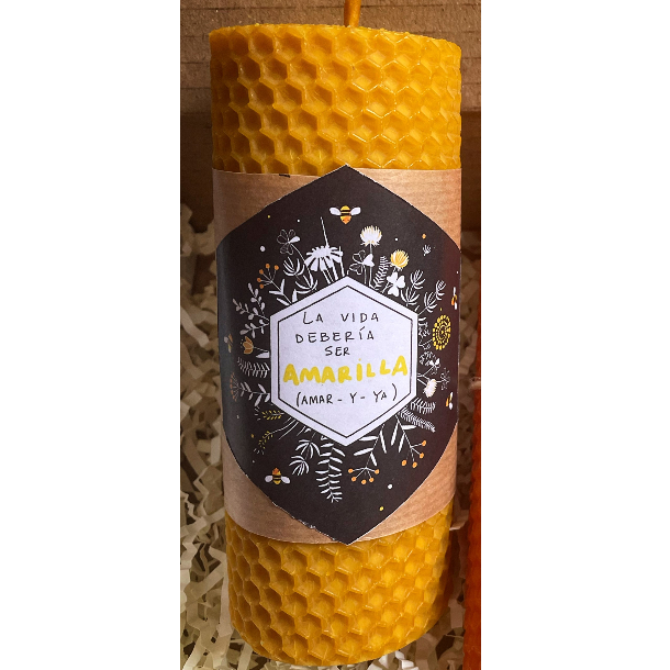 Vibee Candles - Vente Bougies piliers - Bougie en cire d'abeille - 13 cm de hauteur x 5 cm de diamètre2