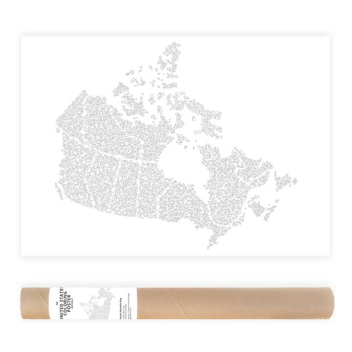 Canada Coloring Map with Bubble Pattern for wholesale by Anna Grunduls Design