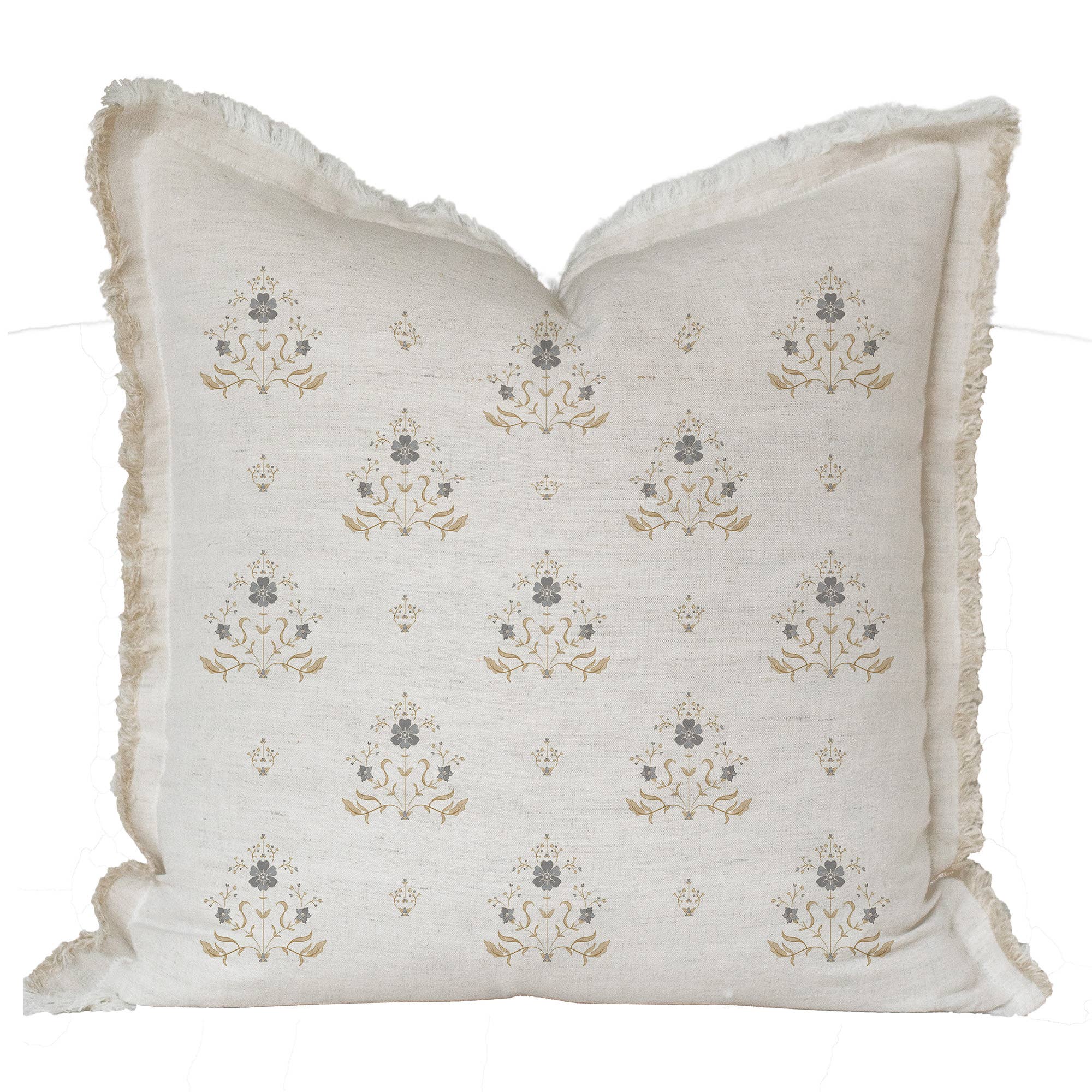 Porter Lane Home - Wholesale Throw Pillow Cover - Hand Block Floral Fringe Pillow Cover | Sutton5