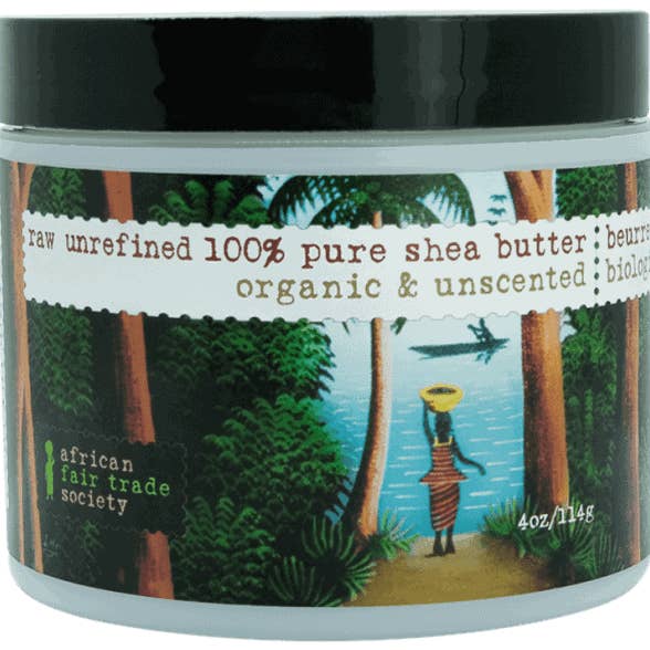 100% pure raw unrefined organic shea butter unscented- in a 4oz. / 113 grams size -sk-1185 Sale for wholesale by African Fair Trade Society