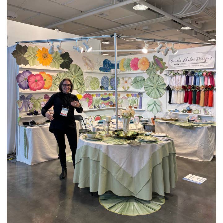 Carole Shiber Designs - Wholesale Placemat - Round Leaf Placemat, Sage2