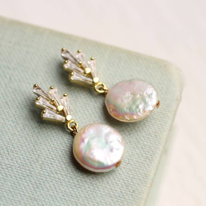 Silk Purse, Sow's Ear - Wholesale Dangle Earrings - Art Deco Crystal Pearl Earrings