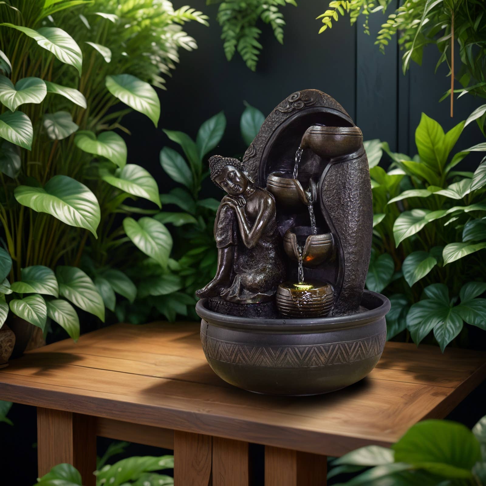 Zen'Arôme - Vente Décorations de table - Fontaine Bouddha Krishna Idée Cadeau Déco Ambiance Zen8