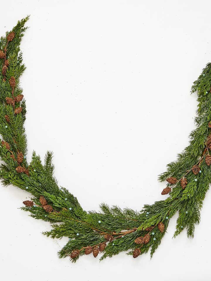 69" Juniper with Seed Cones Garland for wholesale by WORTH IMPORTS